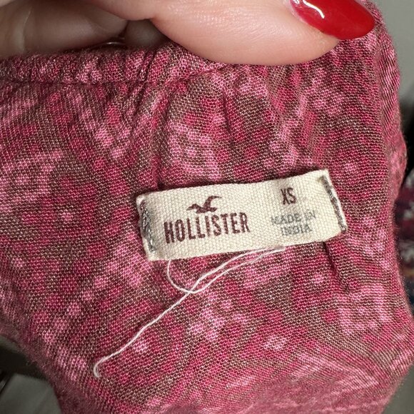 Hollister Red Boho Print Sleeveless Flowy Tank Top XS‎ - Picture 6 of 6